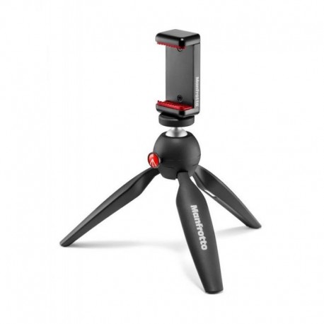 Mini Tripie Manfrotto Pixi Negro con Adaptador para Celular