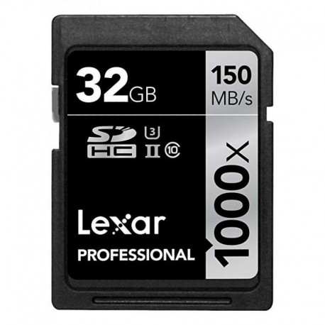 Tarjeta De Memoria Lexar 32GB SDHC 1000x Clase 10 UHS SPEED CLASS 3 Professional UHS-II