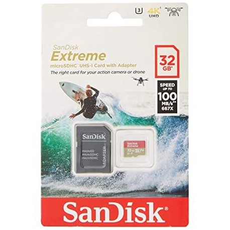 Tarjeta Micro SD 32 GB Sandisk Extreme U3 100 Mb/S