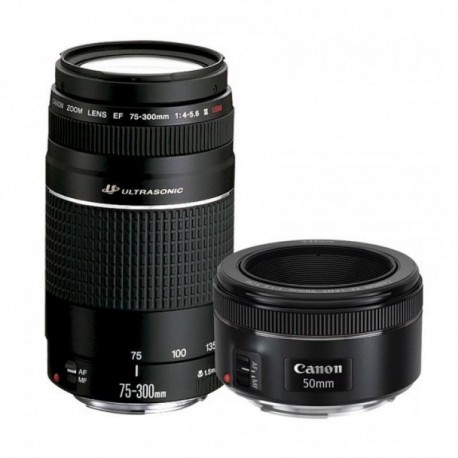 KIT 2 Lentes Canon (EF 75-300MM F/4.0-5.6 III + EF 50MM F/1.8 STM)